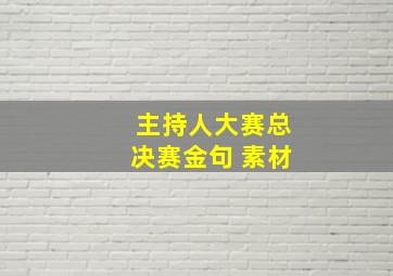 主持人大赛总决赛金句 素材